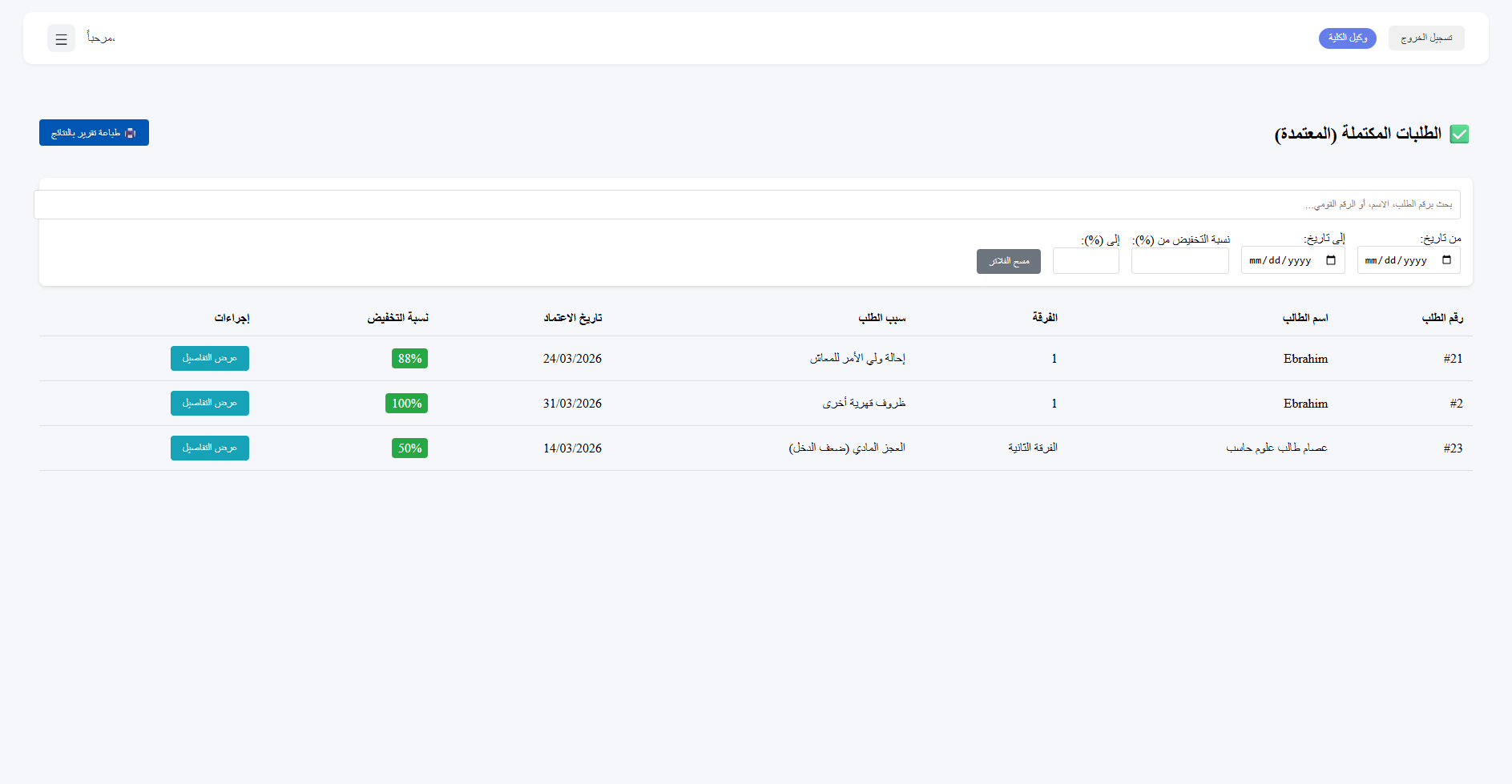 لوحة التحكم